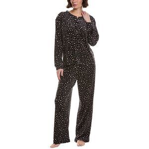 40 Winks Womens  2Pc Printed Pajama Set, Black
